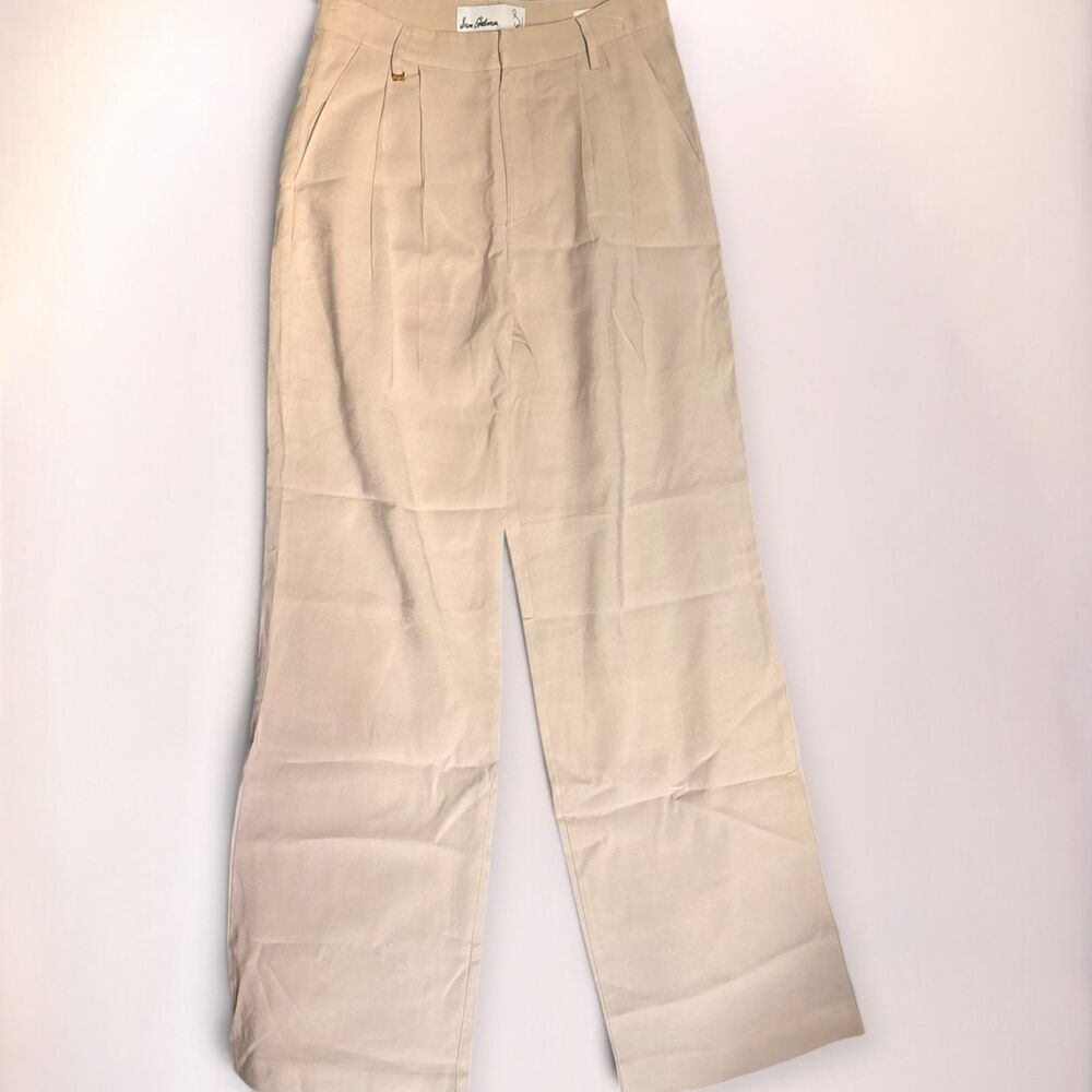 Sam Edelman Codie High Rise Wide Leg Pants Women's Size 28 Beige Dress Pants